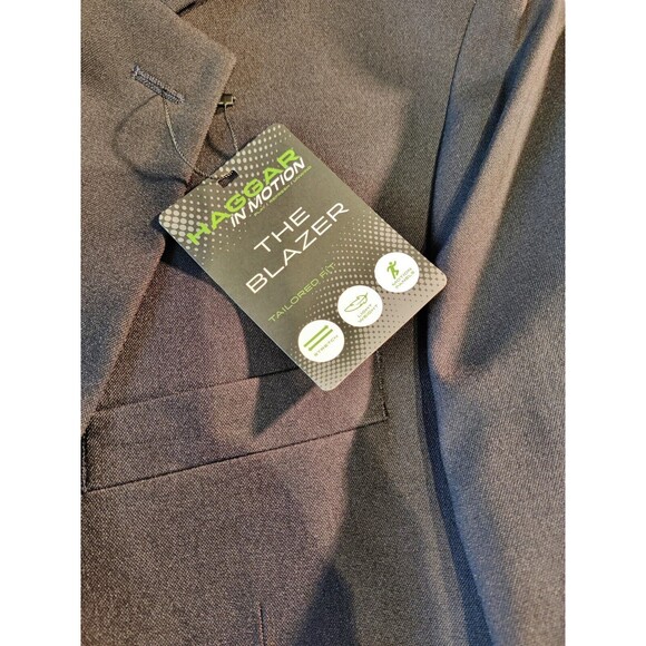 Haggar Men's Tailored Fit In Motion Blazer, 44 Long, Midnight Blue, HJ10337 NWT - Picture 4 of 16